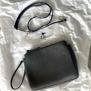 NWOT Lo & Sons The Pearl handbag in Black Saffino